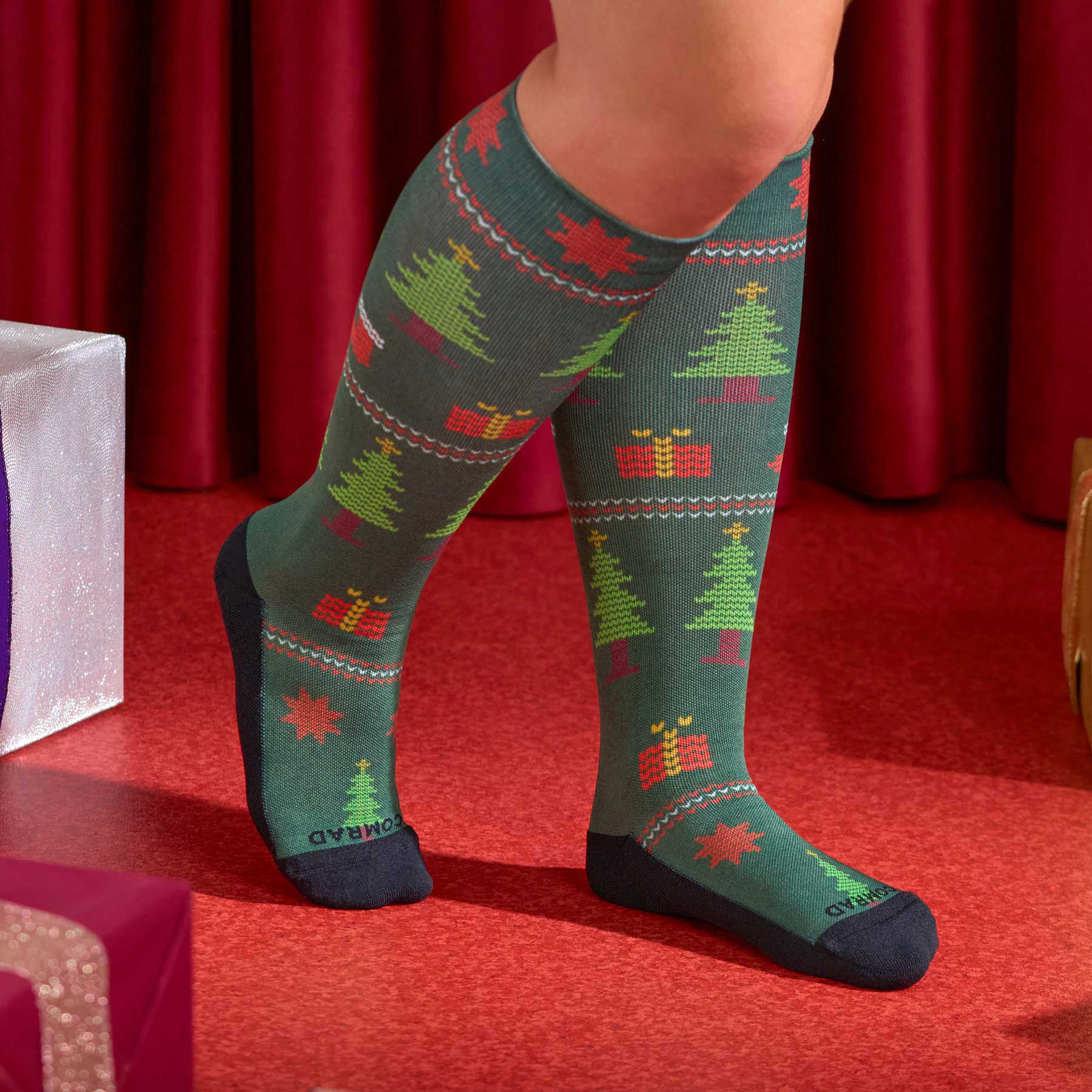 Christmas Knee High Compression Socks
